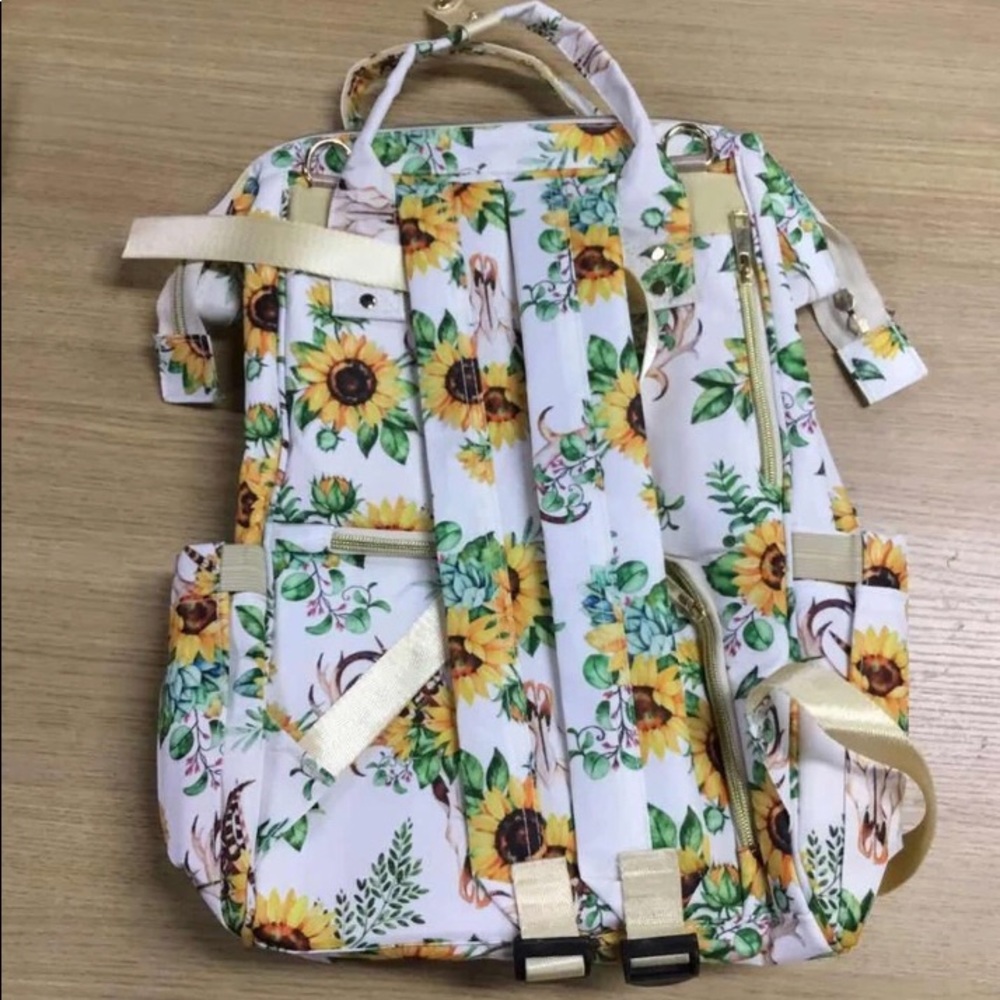 Sunflower Bull Skull Baby Backpack